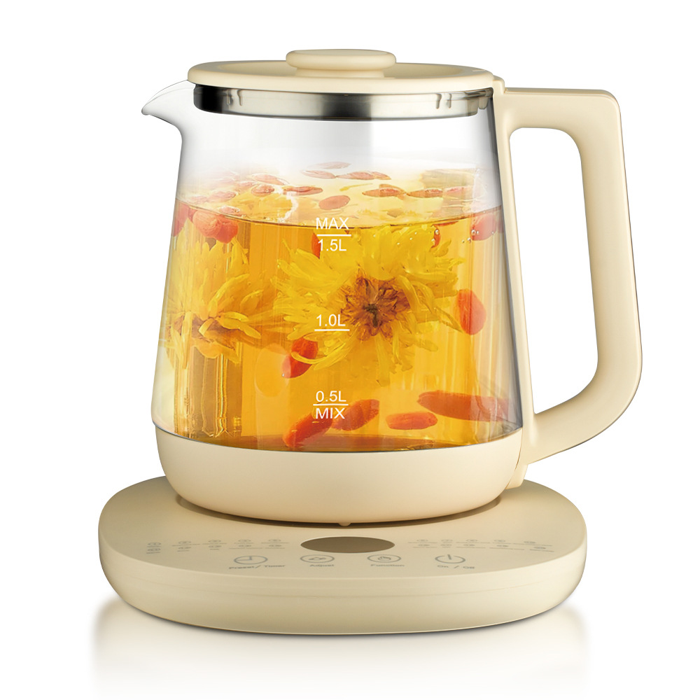 Herbal Tea For Wellness - إبريق حفظ صحي زجاجي كهربائي ،